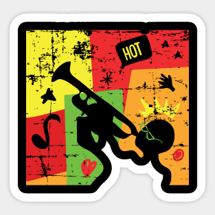 Funny Trumpet Player Collage Style Sticker